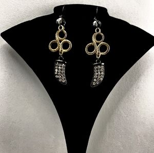 Gold and Pewter Coil Earrings